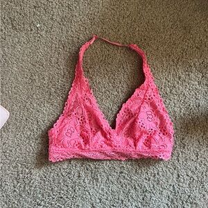 Aerie Vibrant Pink Lace Bralette